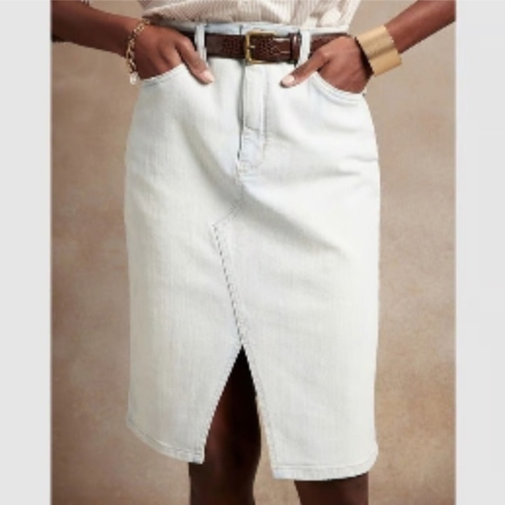 Banana Republic stretch denim skirt light wash 10